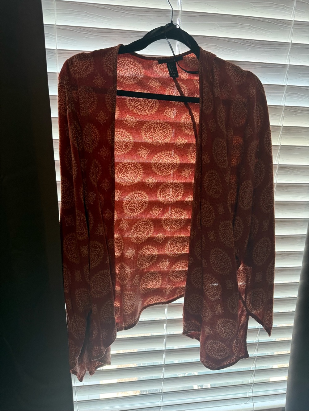 Forever 21 Rust Pattern Open-Front Women's Cardigan